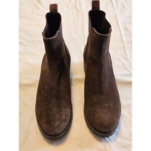 Joie Dark Brown Suede Chelsea Boots Women Size 9 Ankle Boots Lug Sole